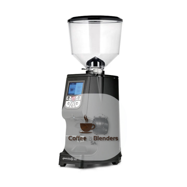 Eureka Atom Specialty 65 on-demand espresso grinder in aluminium — available in South Africa from Coffee and Blenders SA