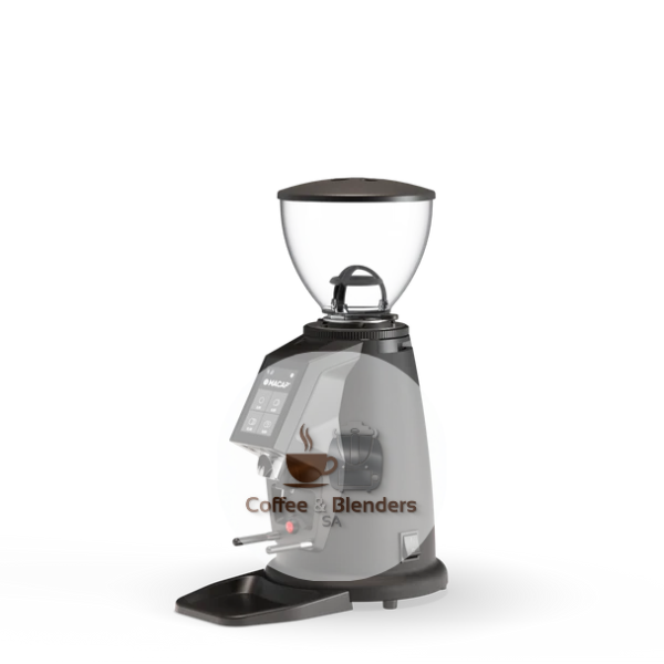 Macap MI20 Touch on-demand espresso grinder in hardened steel — available in South Africa from Coffee and Blenders SA
