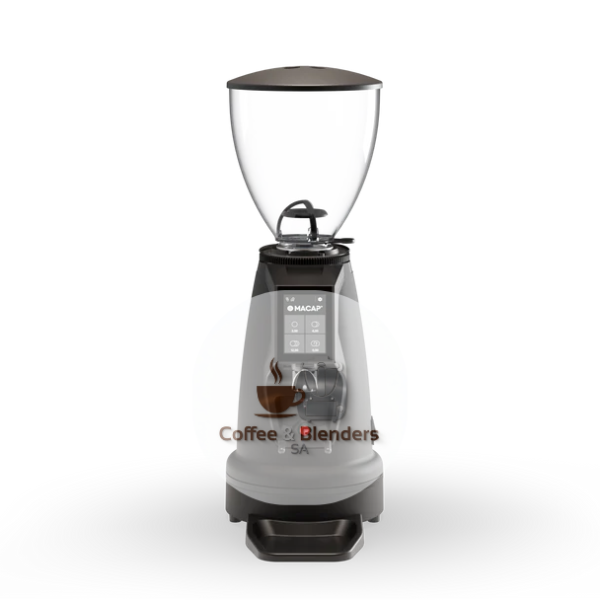 Macap MI40 Touch on-demand commercial espresso grinder in hardened steel — available in South Africa from Coffee and Blenders SA