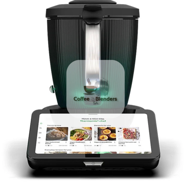 Thermomix TM7 smart kitchen appliance in black with 10-inch touchscreen — available in South Africa from Coffee and Blenders SA